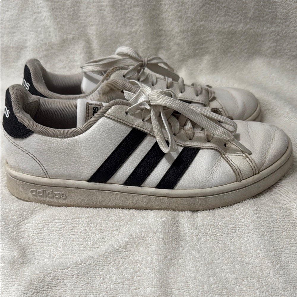 Adidas Classic White and Black Striped Sneakers